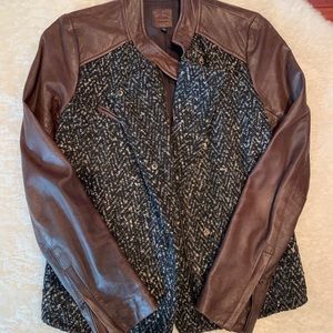Gap leather and tweed jacket